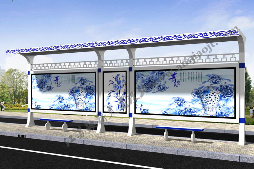 仿古候車亭AN1109-公交車站臺(tái)站亭公交站牌